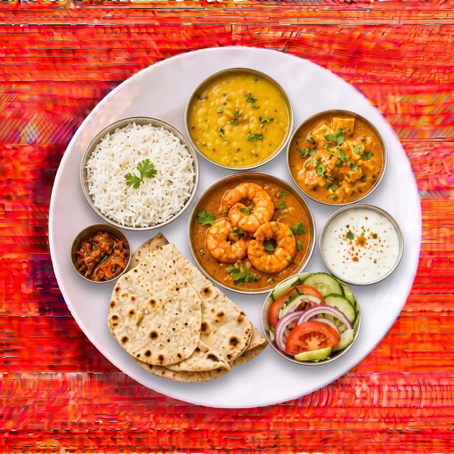 Seafood Thali.
